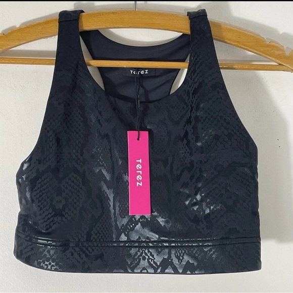Terez UPLIFT SPORTS BRA IN OBSIDIAN SNAKESKIN Size XS NWT - Picture 4 of 6
